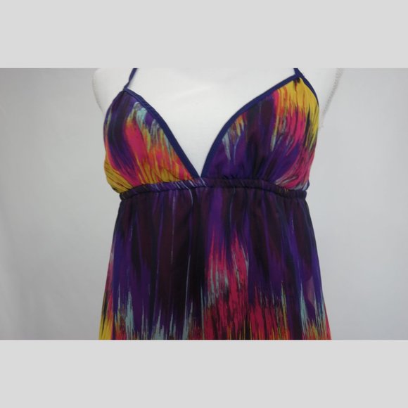 Kira Unique colorful Mini Dress. SEXY V-neck, BACKLESS w/ Convertible Straps - Picture 4 of 13